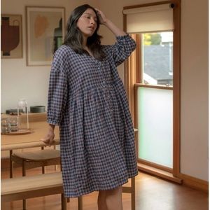 NWOT Beaton Linen House Dress in Old Flannel